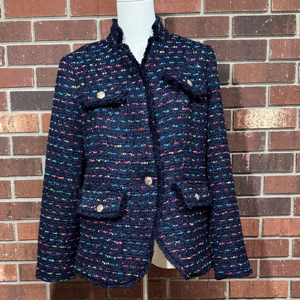 Talbots Rainbow Tweed Jacket Size 10 Petite